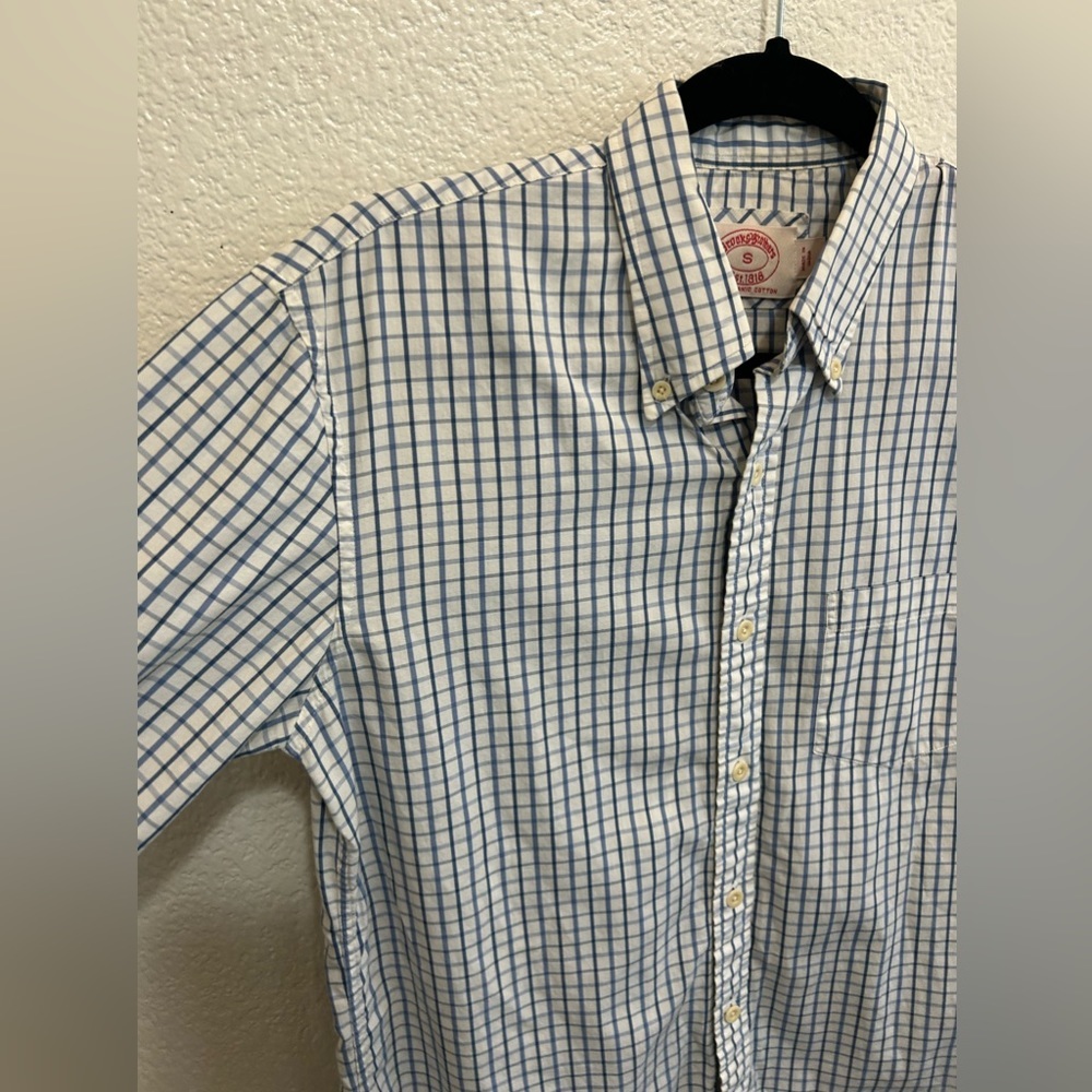 Small Brooks Brother Plaid Blue & White Shirt